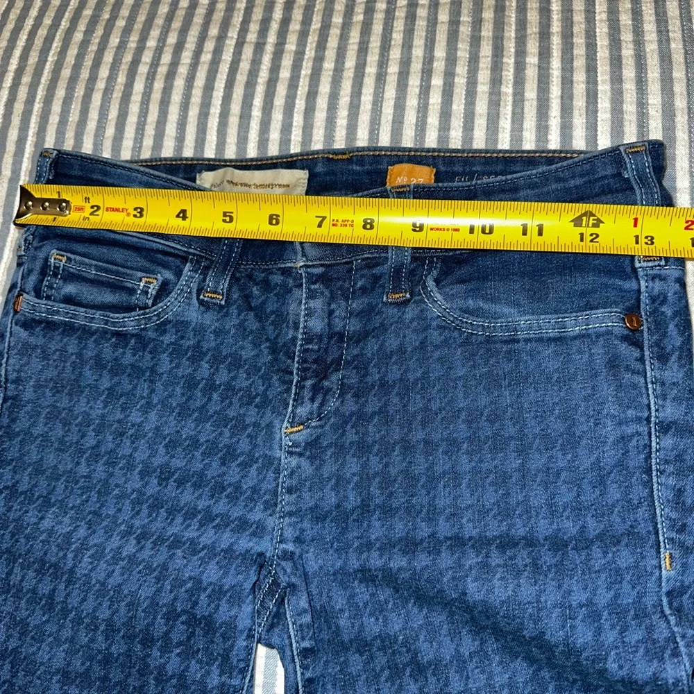 Pilcro and the Letterpress Serif Houndstooth Skinny Jeans Blue Denim Size 27 - Picture 5 of 8